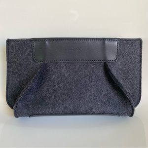 Graf Lantz Felt and Leather Clutch Black